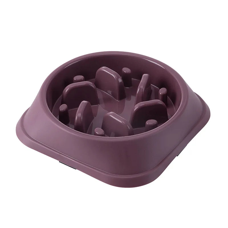 Pet Cat or Dog Slow Food Bowl Fat Help Healthy Round Anti-choking Thickened And Non-slip Multiple Colors Shapes