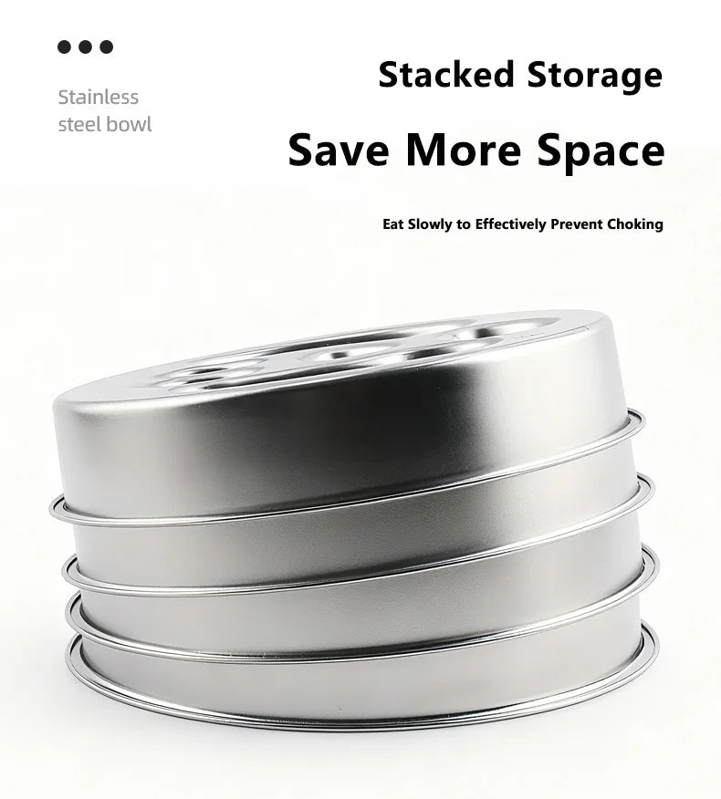 Stainless Steel Dog Slow Feeder Food Bowl, Metal Non-Slip Lick Plate,Puzzle Maze Dish for Small & Medium Sized Breeds