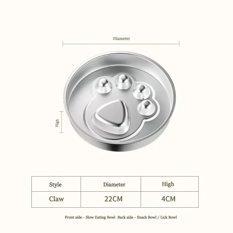 Stainless Steel Dog Slow Feeder Food Bowl, Metal Non-Slip Lick Plate,Puzzle Maze Dish for Small & Medium Sized Breeds