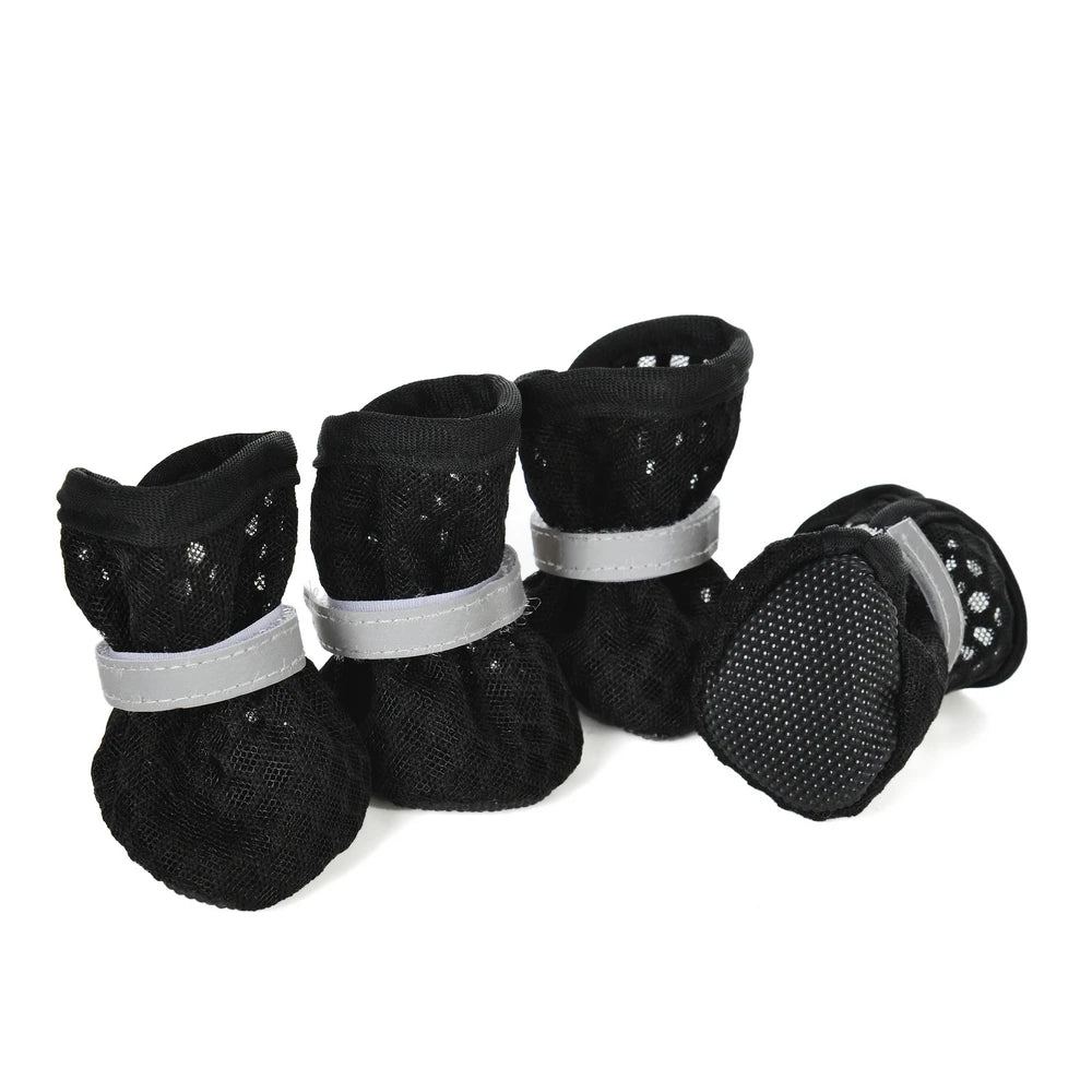 Cooling Dog Shoes for Small Medium Dogs Cat Non-Slip Breathable Reflective 4pc/Set Puppy Boots Sneaker Pug Chihuahua Pet Suplies