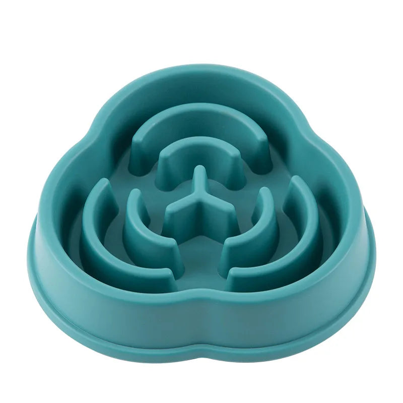 Pet Cat or Dog Slow Food Bowl Fat Help Healthy Round Anti-choking Thickened And Non-slip Multiple Colors Shapes
