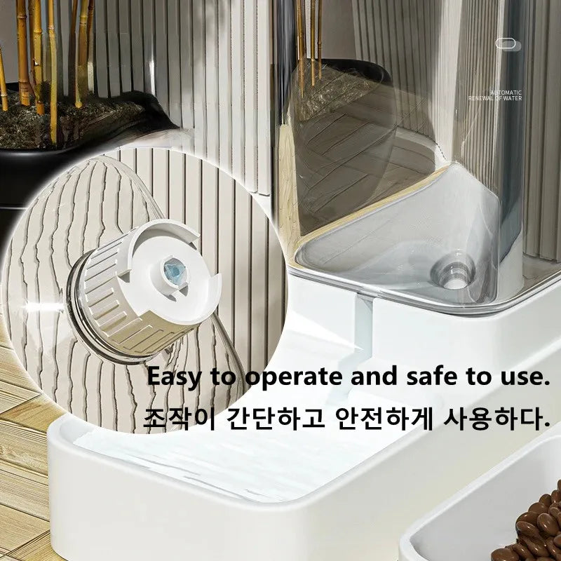 Dog Automatic Feeder Transparent Automatic Gravity Cat Water Bowl High Capacity Food Storage