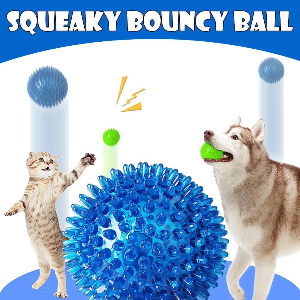 3/6Pcs Squeaky Dog Ball Toys,Dog Chew Balls for Boredom, Floatable Pool Dog Toys,Puppy Teeth Cleaning Toys for Small Medium Dogs