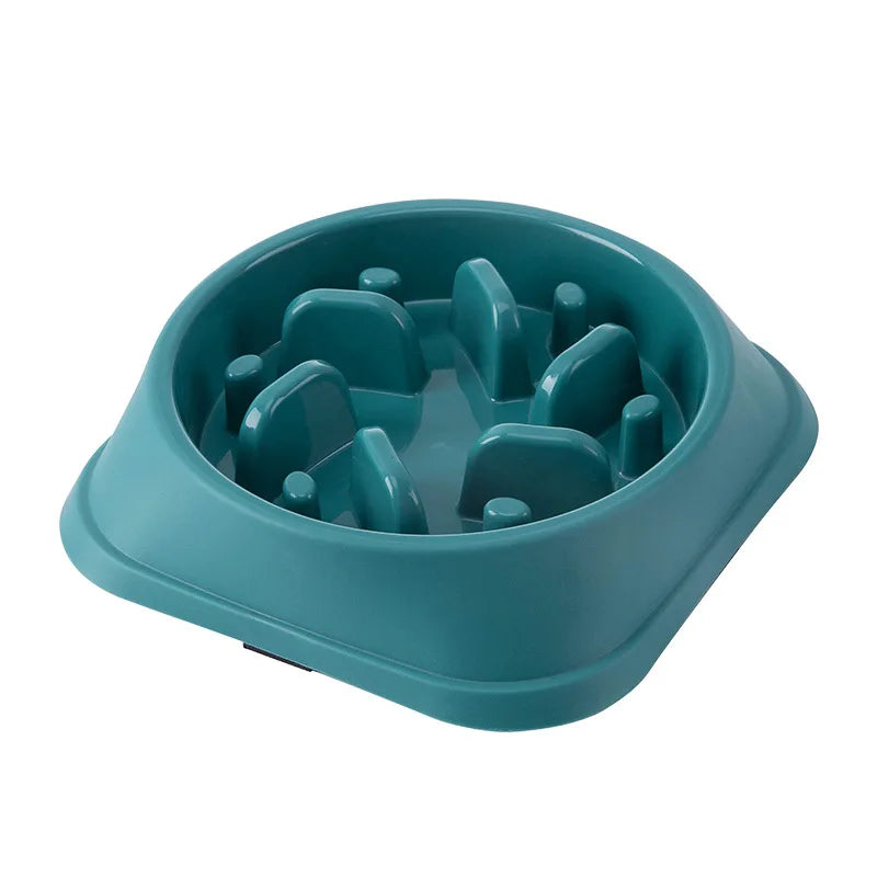 Pet Cat or Dog Slow Food Bowl Fat Help Healthy Round Anti-choking Thickened And Non-slip Multiple Colors Shapes