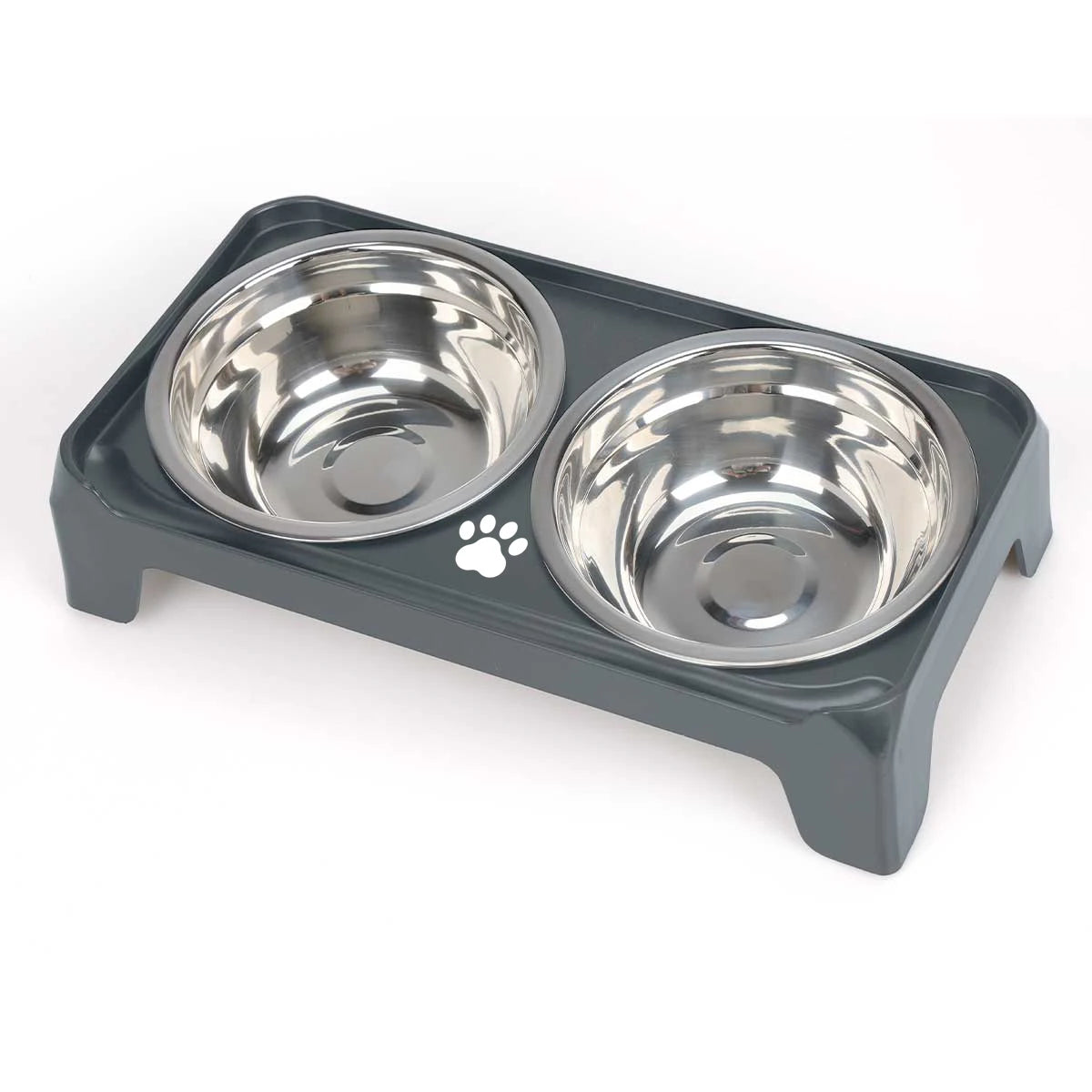 Single box packaging. Pet neck support double bowls - Easy to clean, with anti-slip pads, detachable, pet bowls, pet supplies