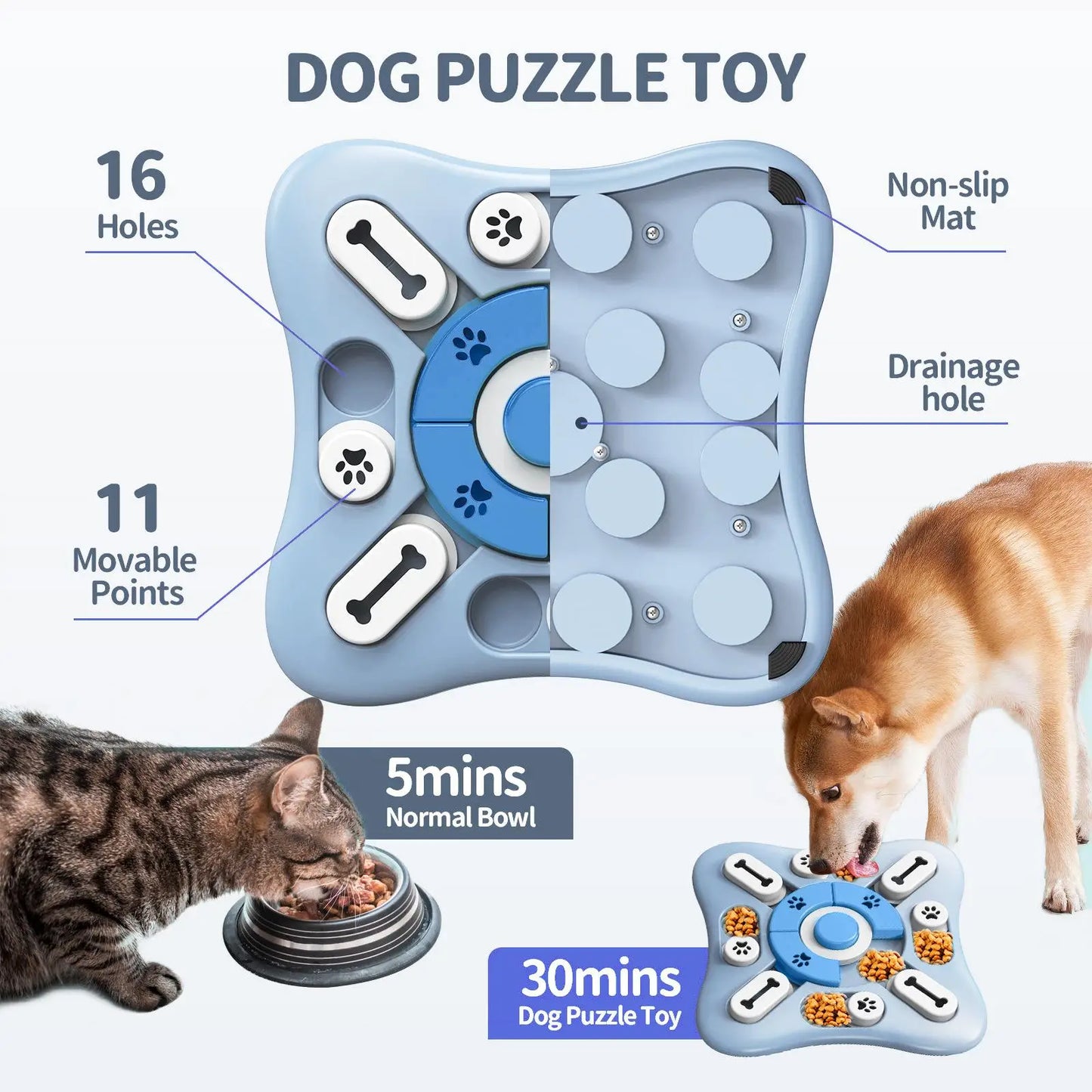 Dog Toys Slow Feeder Interactive Increase IQ Food Dispenser Slowly Eating NonSlip Bowl Pet Puzzle Dogs Training Game