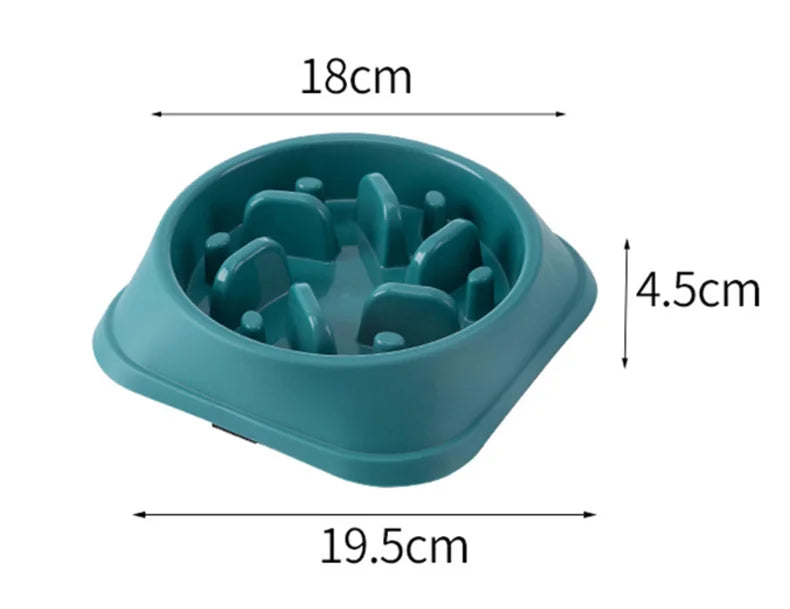 Pet Cat or Dog Slow Food Bowl Fat Help Healthy Round Anti-choking Thickened And Non-slip Multiple Colors Shapes