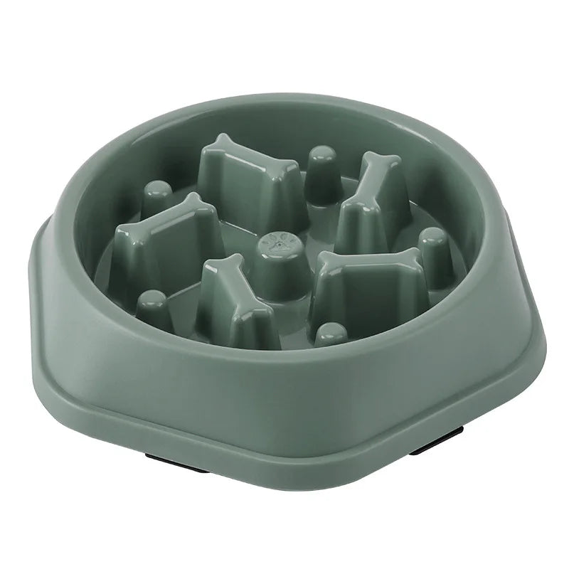 Pet Cat or Dog Slow Food Bowl Fat Help Healthy Round Anti-choking Thickened And Non-slip Multiple Colors Shapes