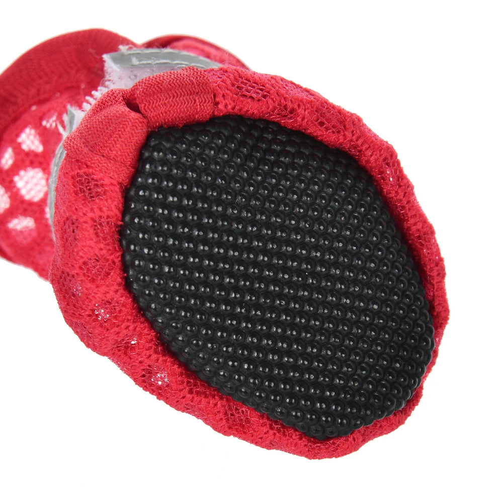 Cooling Dog Shoes for Small Medium Dogs Cat Non-Slip Breathable Reflective 4pc/Set Puppy Boots Sneaker Pug Chihuahua Pet Suplies