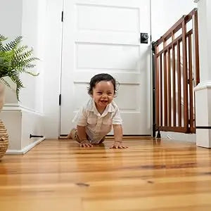 Wood Banister & Stair Safety Pet and Baby Gate, 32"-48" Wide, 33" Tall, Install Banister to Banister or Wall, Wall in Doorway