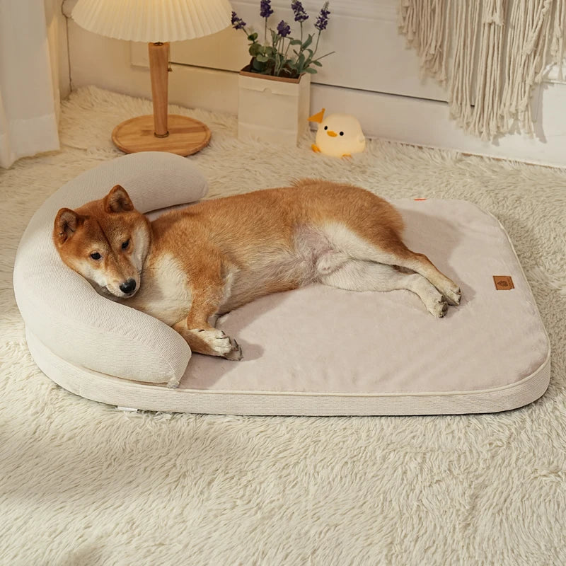 Dog Beds for Medium Large Dogs,Sofa Dog Bed with Pillow,Soft Pet Bed for Support Bolster,Wintert Pet Bed & Non-Slip Bottom