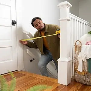 Wood Banister & Stair Safety Pet and Baby Gate, 32"-48" Wide, 33" Tall, Install Banister to Banister or Wall, Wall in Doorway