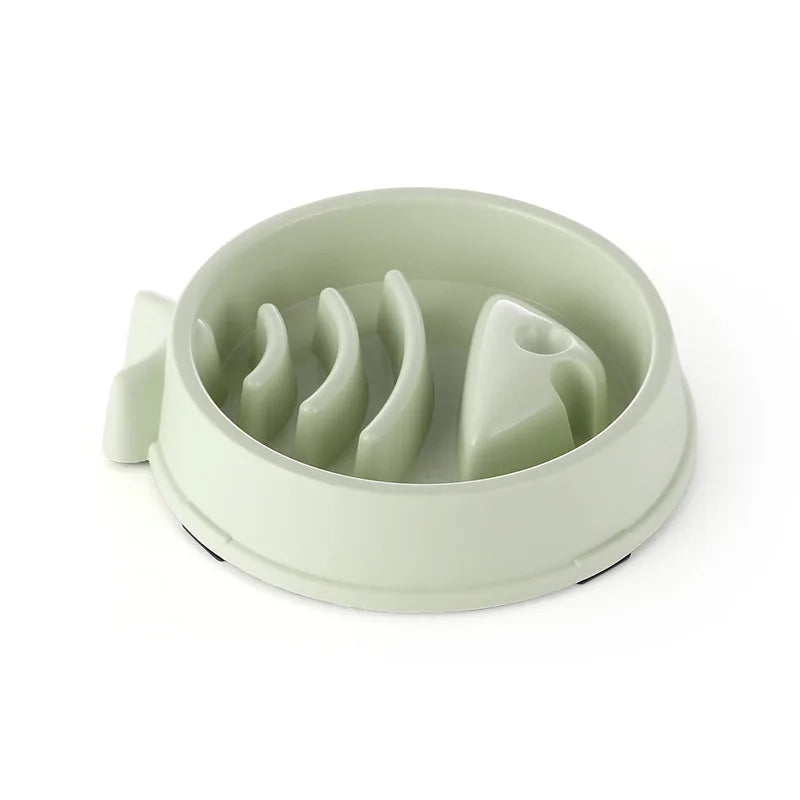 Pet Cat or Dog Slow Food Bowl Fat Help Healthy Round Anti-choking Thickened And Non-slip Multiple Colors Shapes