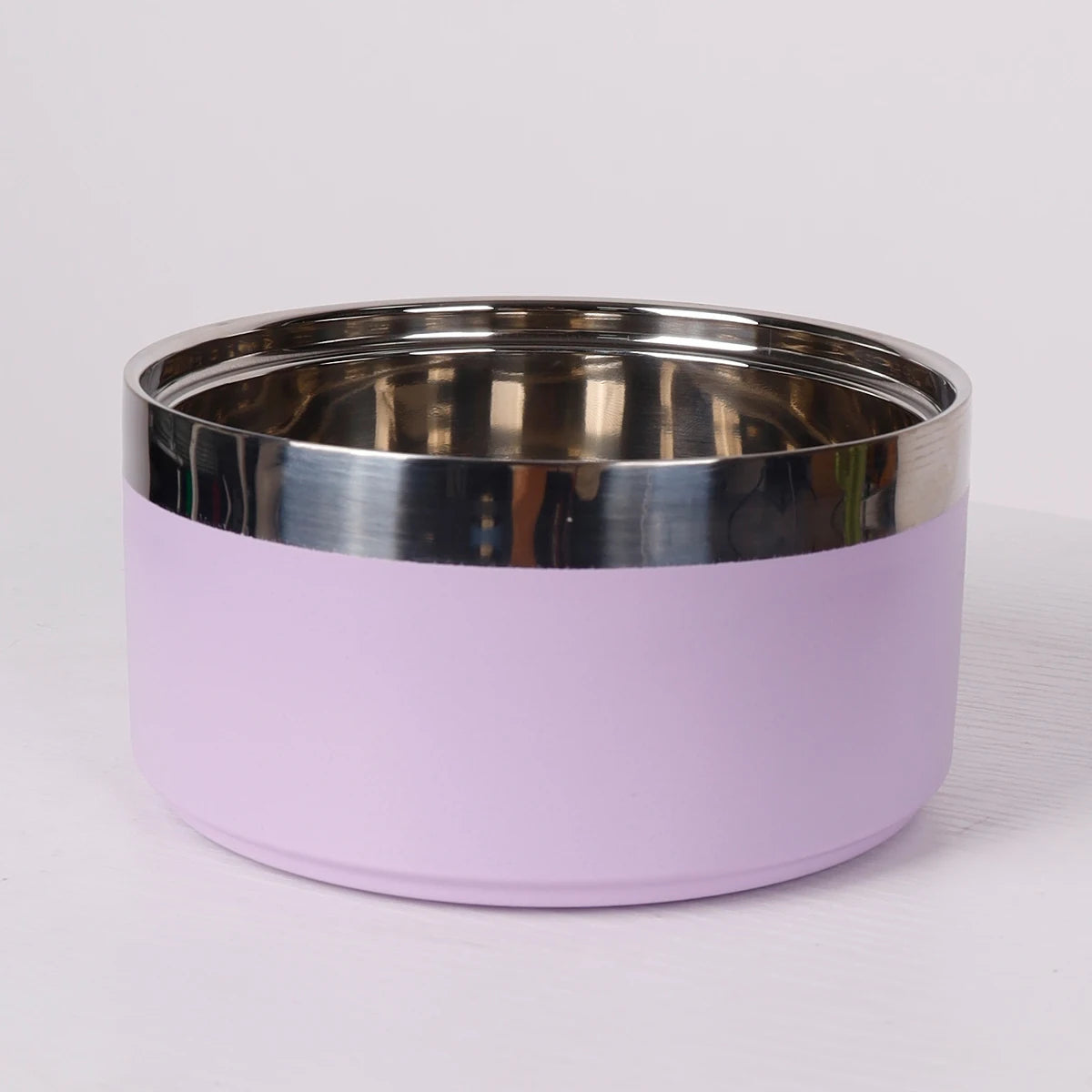 1PC Round Thickened Stainless Steel Dog Bowl, Stylish Solid Color, Non-slip Cat And Dog Pet Bowl, Suitable For Indoor And Outdoo
