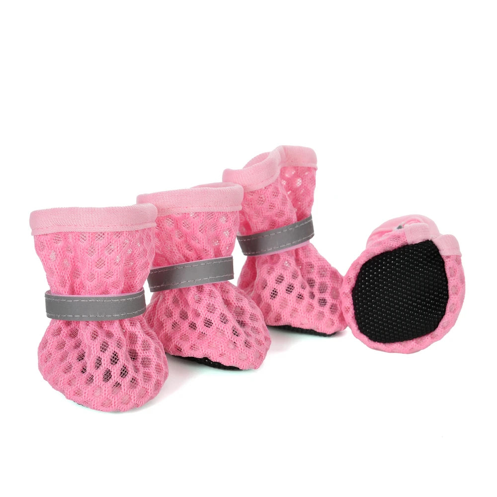 Cooling Dog Shoes for Small Medium Dogs Cat Non-Slip Breathable Reflective 4pc/Set Puppy Boots Sneaker Pug Chihuahua Pet Suplies
