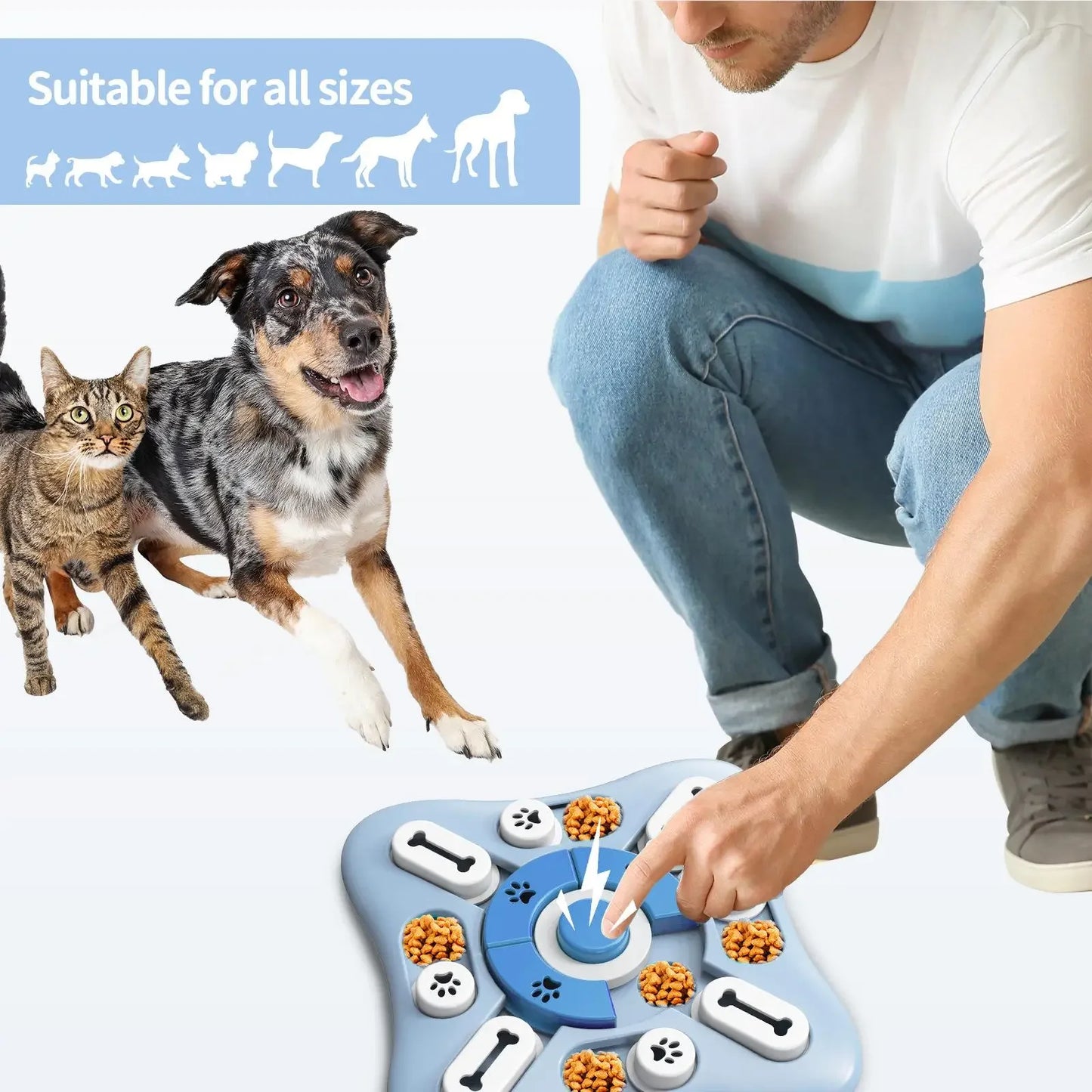 Dog Toys Slow Feeder Interactive Increase IQ Food Dispenser Slowly Eating NonSlip Bowl Pet Puzzle Dogs Training Game