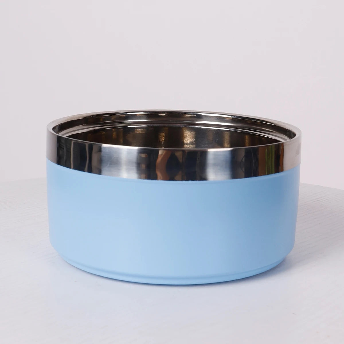 1PC Round Thickened Stainless Steel Dog Bowl, Stylish Solid Color, Non-slip Cat And Dog Pet Bowl, Suitable For Indoor And Outdoo