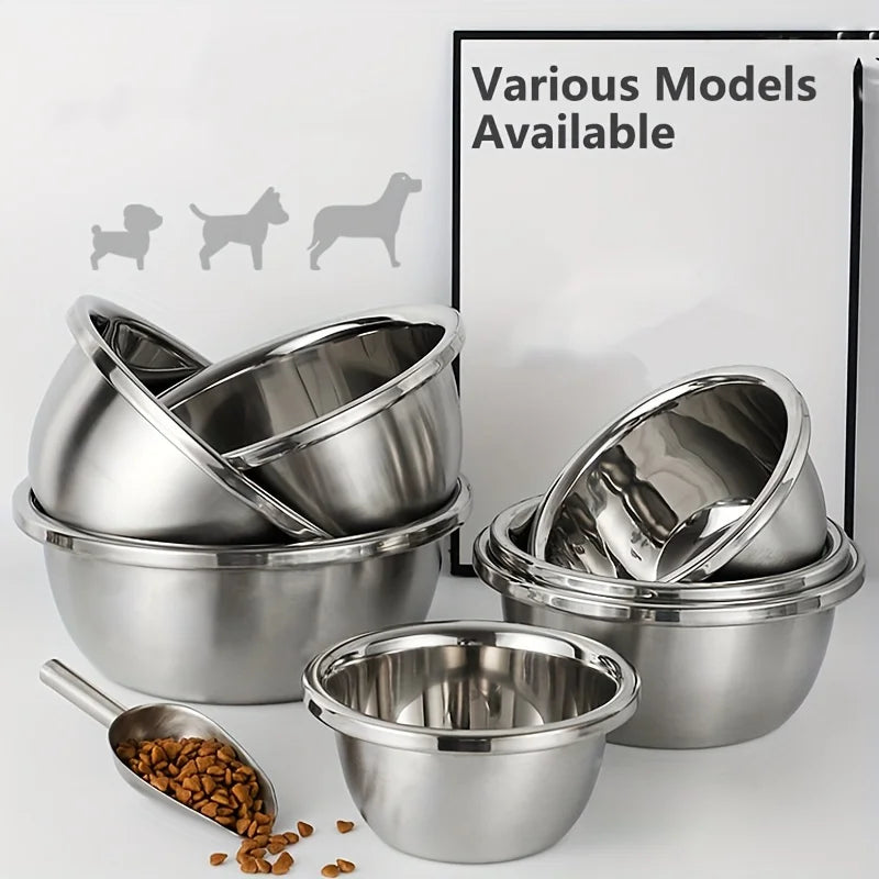 KEMORELA Large Stainless Steel Dog Bowls Metal Premium Bowl for Pets Sturdy and Durable Thick Smooth Metal Food and Water Dishes