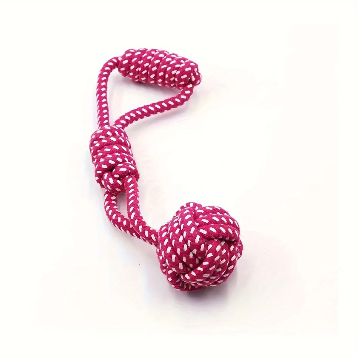 1pc Durable Dog Rope Toy with Ball - All-Breed Chew and Tug Plaything Random Color Selection