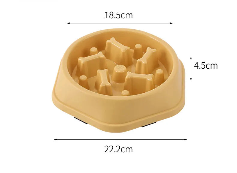 Pet Cat or Dog Slow Food Bowl Fat Help Healthy Round Anti-choking Thickened And Non-slip Multiple Colors Shapes