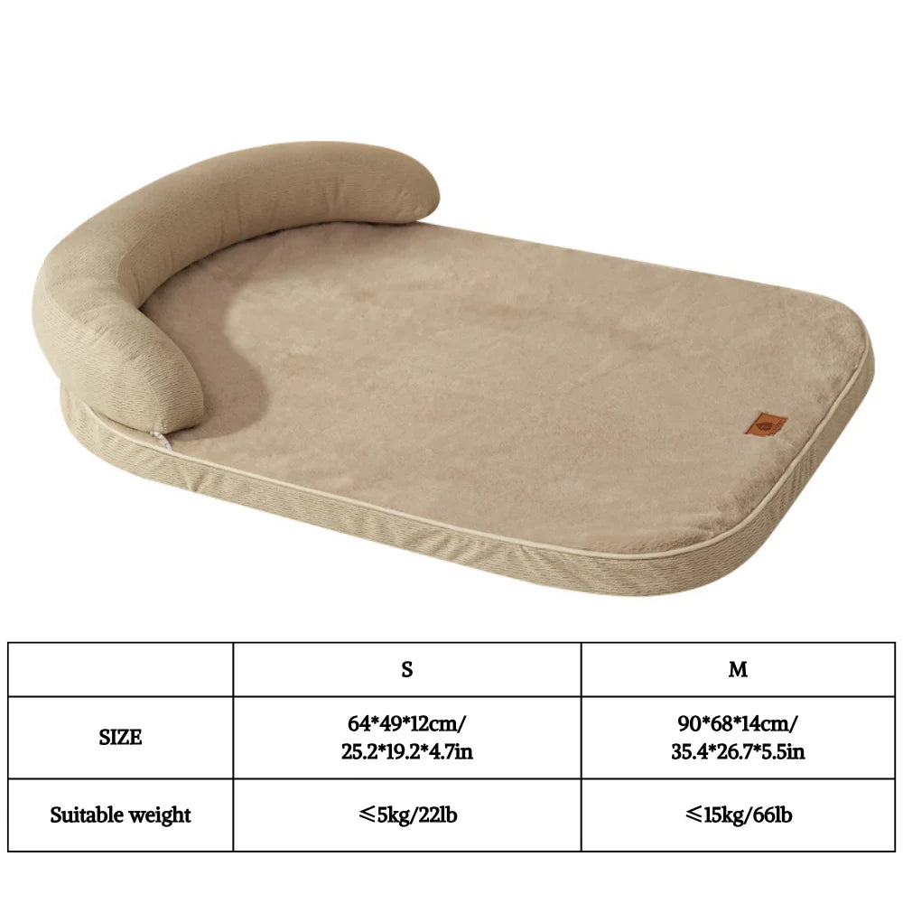Dog Beds for Medium Large Dogs,Sofa Dog Bed with Pillow,Soft Pet Bed for Support Bolster,Wintert Pet Bed & Non-Slip Bottom