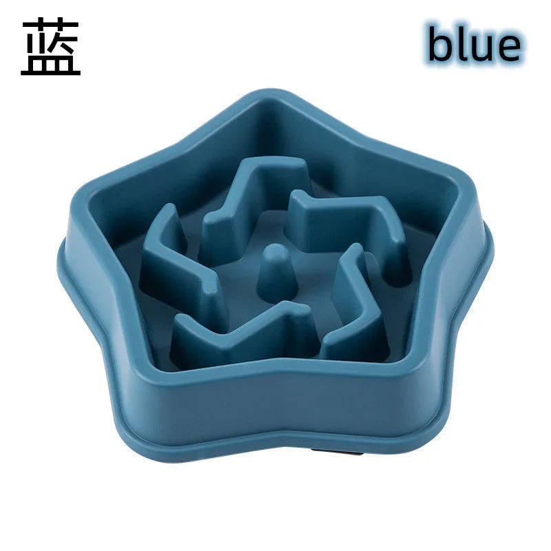 Pet Cat or Dog Slow Food Bowl Fat Help Healthy Round Anti-choking Thickened And Non-slip Multiple Colors Shapes