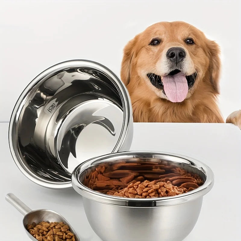 KEMORELA Large Stainless Steel Dog Bowls Metal Premium Bowl for Pets Sturdy and Durable Thick Smooth Metal Food and Water Dishes
