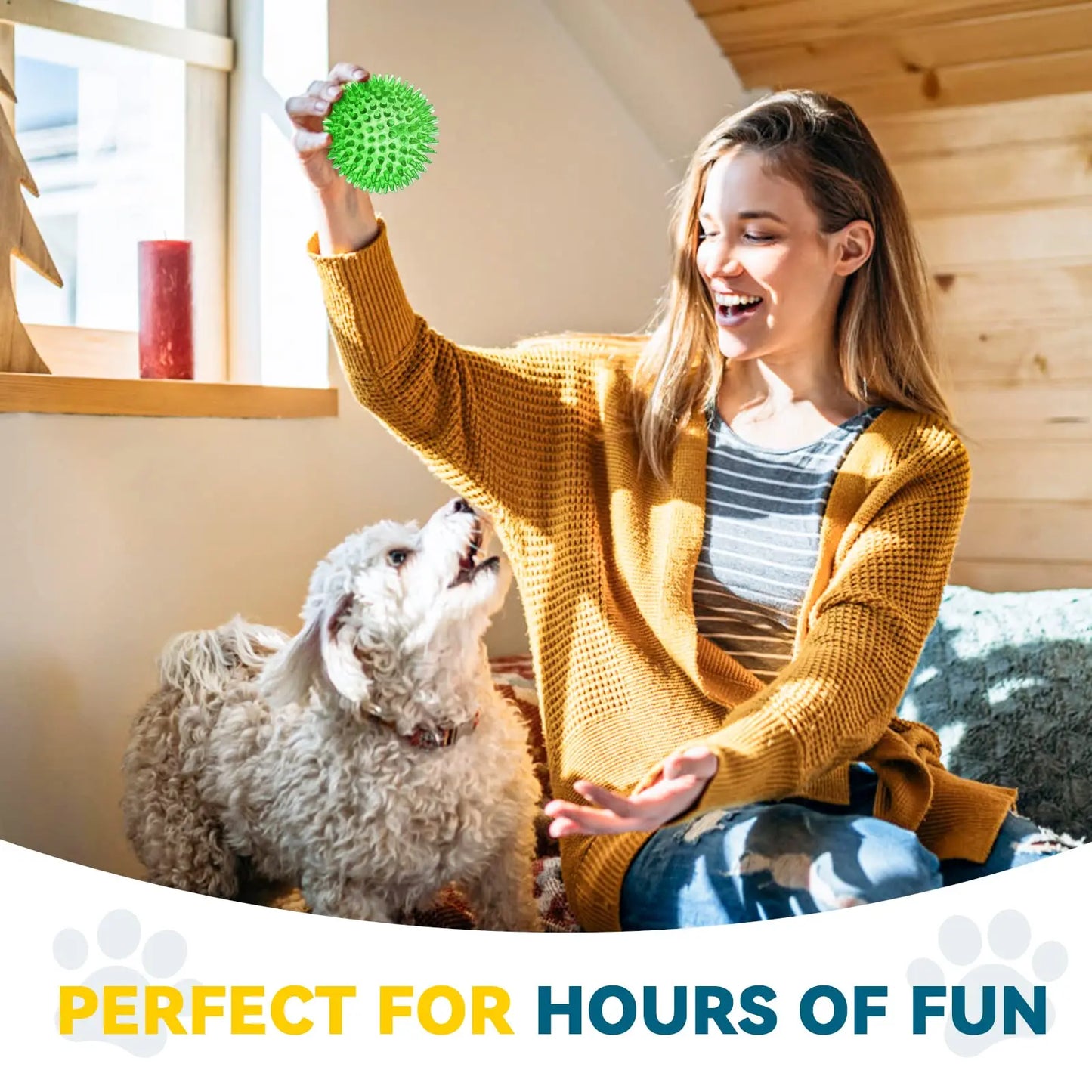 3/6Pcs Squeaky Dog Ball Toys,Dog Chew Balls for Boredom, Floatable Pool Dog Toys,Puppy Teeth Cleaning Toys for Small Medium Dogs