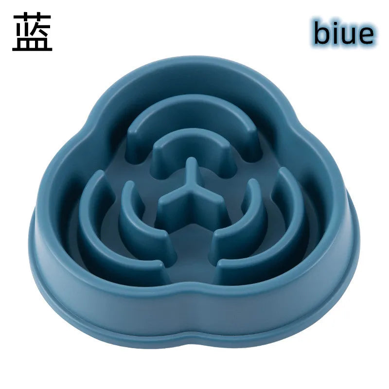 Pet Cat or Dog Slow Food Bowl Fat Help Healthy Round Anti-choking Thickened And Non-slip Multiple Colors Shapes