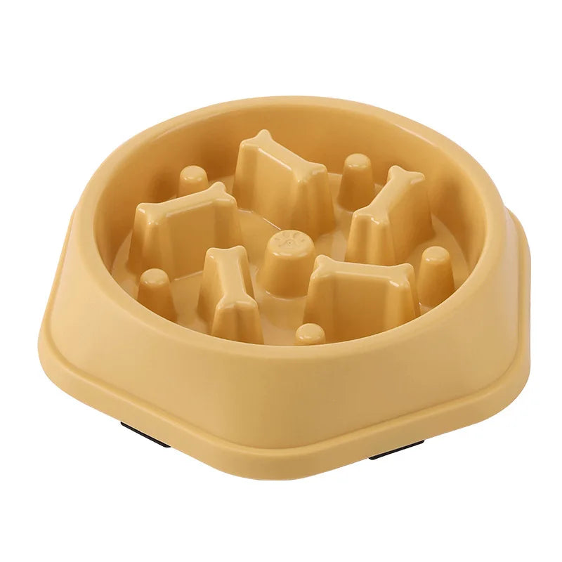 Pet Cat or Dog Slow Food Bowl Fat Help Healthy Round Anti-choking Thickened And Non-slip Multiple Colors Shapes