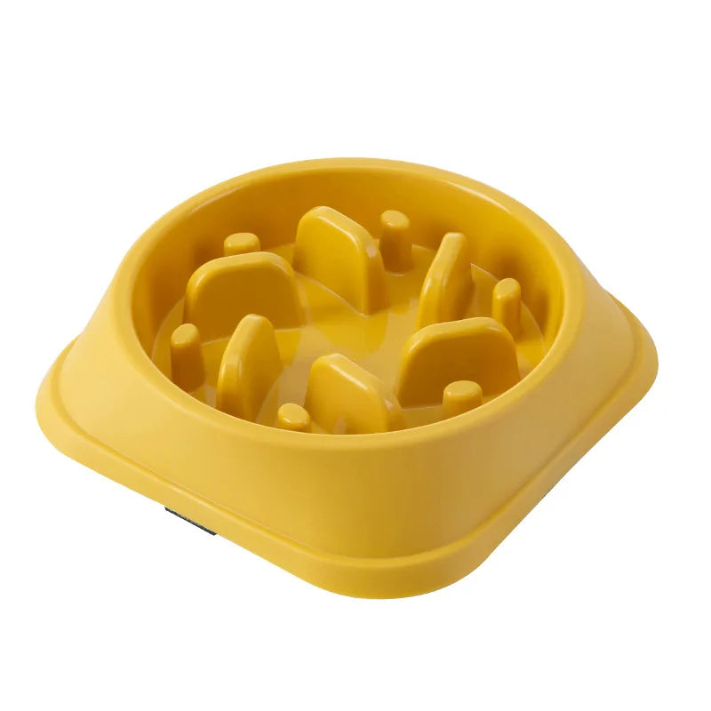 Pet Cat or Dog Slow Food Bowl Fat Help Healthy Round Anti-choking Thickened And Non-slip Multiple Colors Shapes
