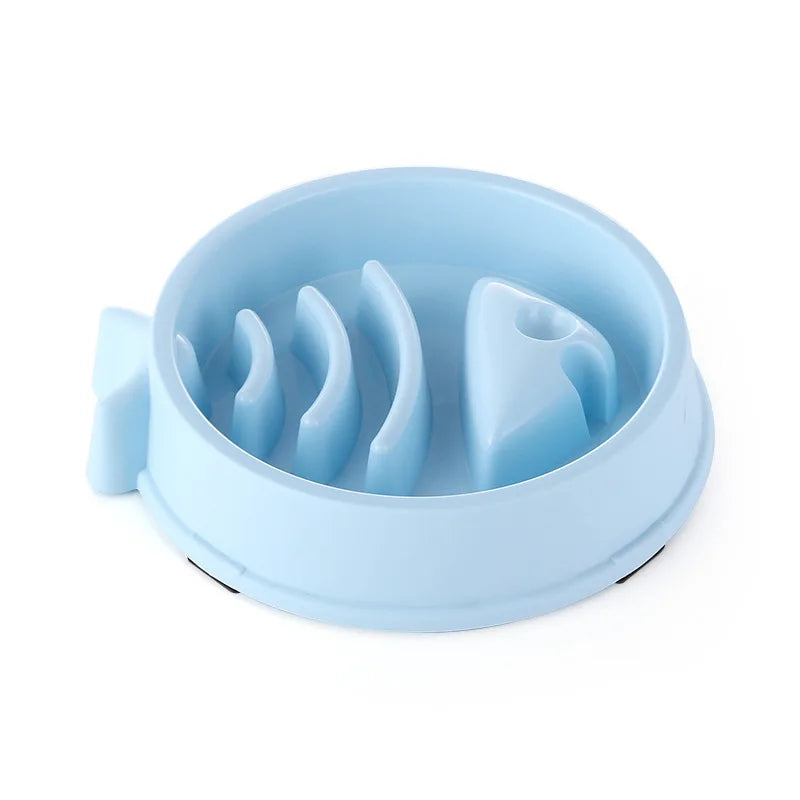 Pet Cat or Dog Slow Food Bowl Fat Help Healthy Round Anti-choking Thickened And Non-slip Multiple Colors Shapes