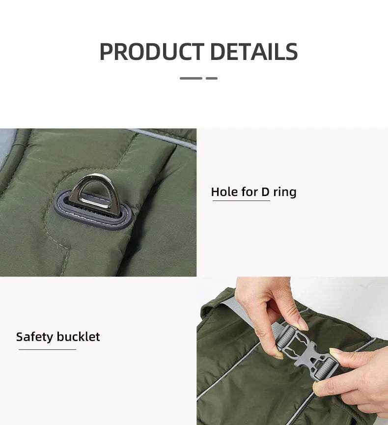 Dog Clothes Luxury Winter Jacket for Small Medium Large Dogs Waterproof Soft Padded Warm Pet Coat Safety Reflective  Dog Outfit